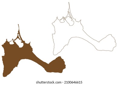 Formentera island (Kingdom of Spain, Balearic Islands) map vector illustration, scribble sketch Formentera map