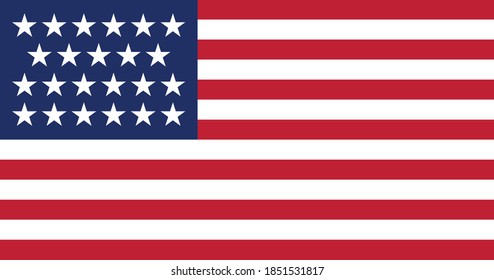 Former American Historic Vector Flag of the United States between 1820 and 1822 (23 stars)