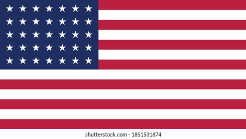 Former American Historic Vector Flag of the United States between 1863 and 1865 (35 stars)