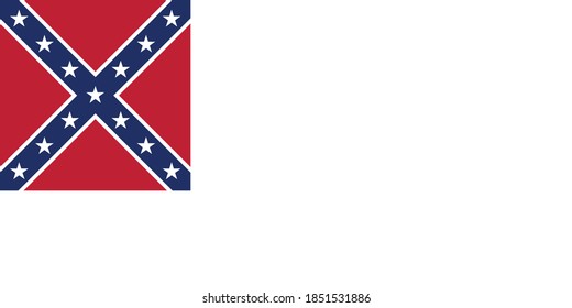 Former American Historic Vector Flag of the Confederate States of America between 1863 and 1865