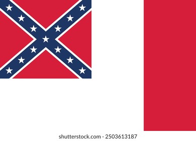 Former American Historic Vector Flag of the Confederate States of America between March and May 1865