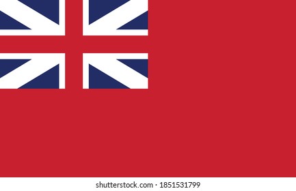 Former American Historic Vector Red Ensign of Great Britain between 1707 and 1800