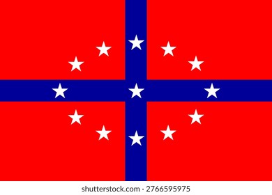 Former Augusta city flag vector illustration isolated. USA town symbol, Richmond County, Georgia state. Sticker Augusta city emblem banner. Patriotic sign. Tourist souvenir travelers. Augusta flag.