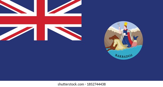 Former Barbadian Historic Vector Flag of Barbados between 1870 and 1966