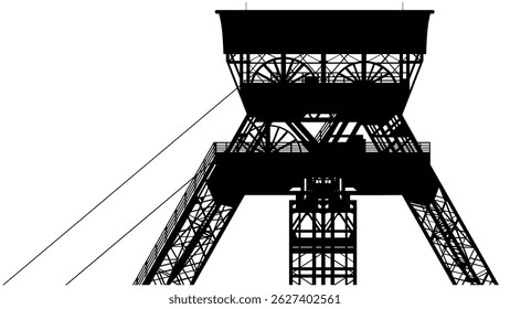 Antigua mina de carbón Rheinpreußen como gráfico de Vector