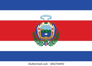 Former Costa Rican Historic Vector Flag of Costa Rica between 1848 and 1906