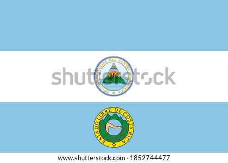 Former Costa Rican Historic Vector Flag of Costa Rica in 1824