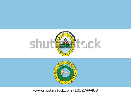 Former Costa Rican Historic Vector Flag of Costa Rica between 1824 and 1840