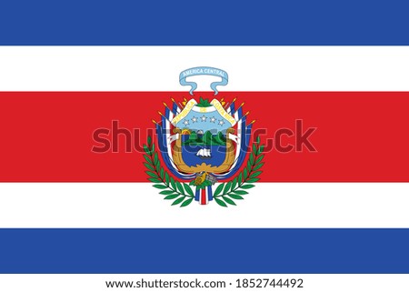 Former Costa Rican Historic Vector Flag of Costa Rica between 1848 and 1906