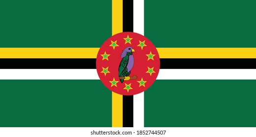 Former Dominican Historic Vector Flag of Dominica between 1981 and 1988