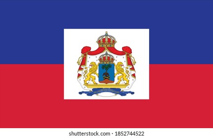 Ehemalige haitianische historische Vektorflagge des Zweiten Imperiums von Haiti zwischen 1849 und 1859