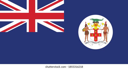 Antigua bandera vector histórica jamaiquina de Jamaica entre 1957 y 1962