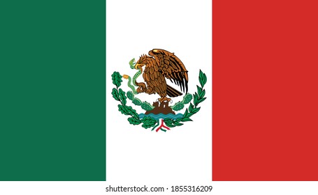 Antigua bandera vector histórica mexicana de México entre 1916 y 1934