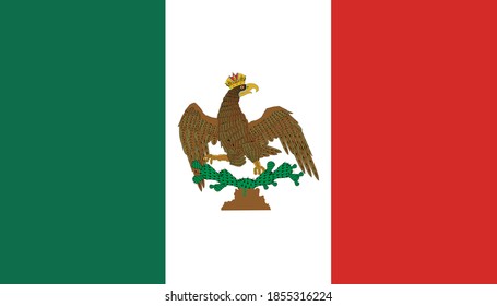 Former Mexican historic vector flag of Mexico between 1821 and 1823