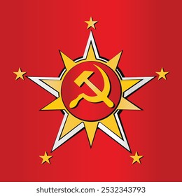 Former Russian States, Stars Soviet Union Cool Logo Symbols of the USSR Red Army Gradient Color