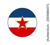 Former Socialist Federal Republic of Yugoslavia Flag Circle button vector icon