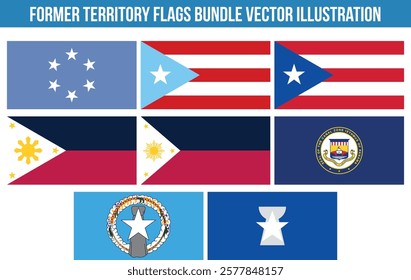 Former Territory Flags Bundle Vector Illustration Premium Quality