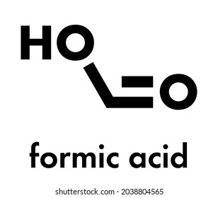 Formic acid molecule. Present in ant venom and in stinging nettle. Skeletal formula.