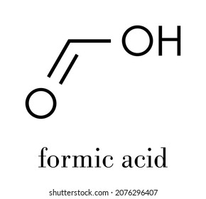 Formic acid molecule. Present in ant venom and in stinging nettle. Skeletal formula.