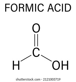 Formic acid molecule. Present in ant venom and in stinging nettle. Skeletal formula.