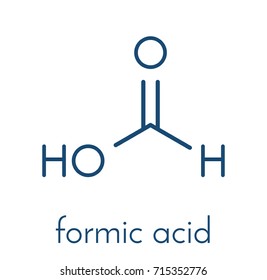 Formic acid molecule. Present in ant venom and in stinging nettle. Skeletal formula.