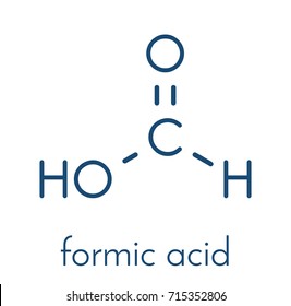 Formic acid molecule. Present in ant venom and in stinging nettle. Skeletal formula.