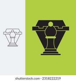 the formidable shield bishop of castel, logo design template sign. monoline style and silhouette stylish.