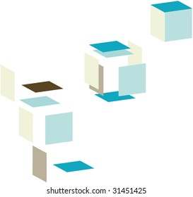 Forming the cube with blocks