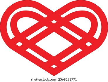 
Forming a heart from thick red threads