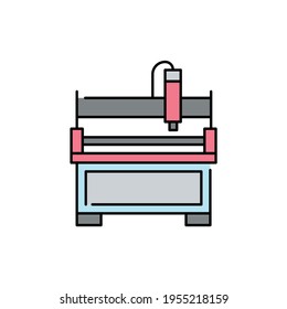 Forming machine сolor line icon. Pictogram for web page, mobile app, promo. UI UX GUI design element. Editable stroke.