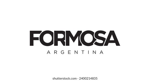 Formosa in the Argentina emblem for print and web. Design features geometric style, vector illustration with bold typography 