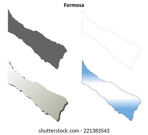 Formosa blank outline map set