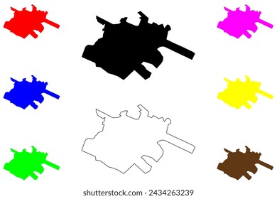 Formosa city (Federative Republic of Brazil, Goiás state) map vector illustration, scribble sketch Formosa map