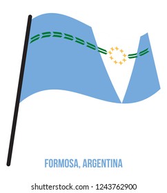 Formosa Flag Waving Vector Illustration on White Background. Flag of Argentina Provinces.