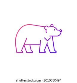 Formosan bear gradient linear vector icon. White-throated taiwanesse mammal. Asiatic wildlife representation. Thin line customizable illustration. Isolated vector contour symbol for light mode.