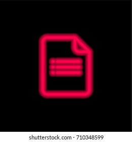 Forms red glowing neon ui ux icon. Glowing sign logo vector