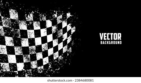 Fondo monocromo de grano de bandera de Fórmula 1 con banner de acabado de superficie contrastada para el circuito de carreras de velocidad ilustración vectorial