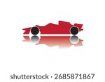Formula 1, icon vector, red racing car isolated on white background