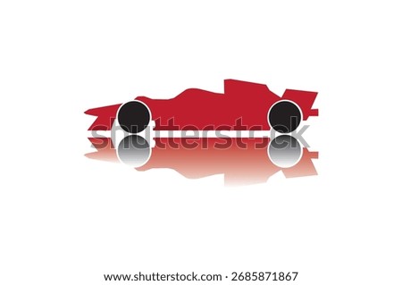 Formula 1, icon vector, red racing car isolated on white background