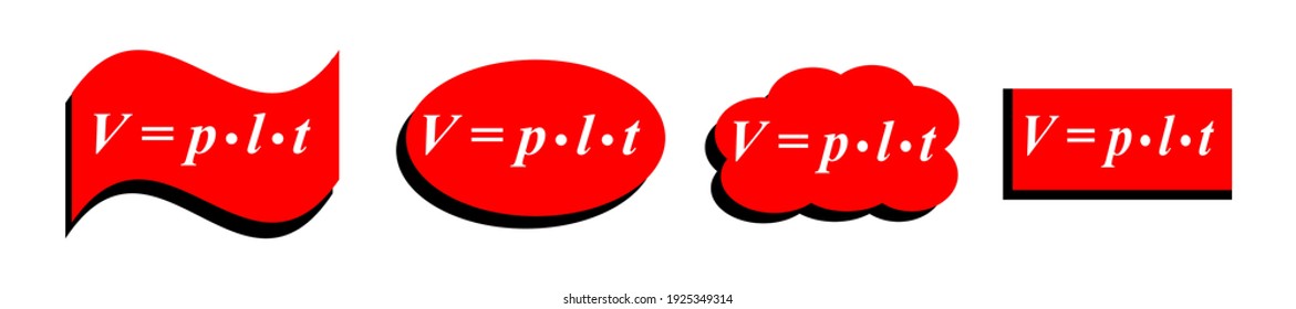 Formula beam volume for book, vector