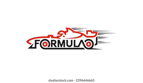 Diseño del logotipo de texto del coche de fórmula.
