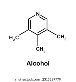 Fórmula de la estructura química de Alcohol .Vector EPS 10.