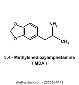 Fórmula de la estructura química de la anfetamina .Vector EPS 10.