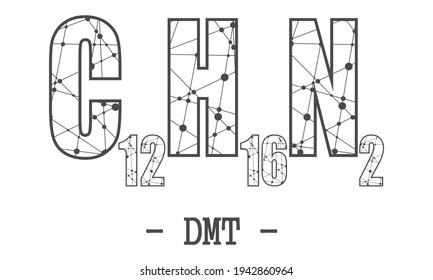 Formula of DMT. Concept of medicine and pharmacy