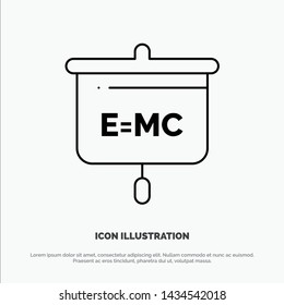Formula, Education, Presentation, School Line Icon Vector