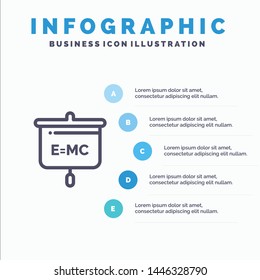 Formula, Education, Presentation, School Line icon with 5 steps presentation infographics Background