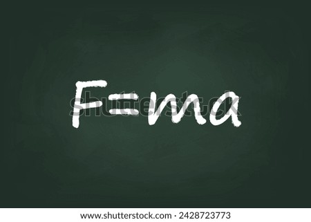 Formula F=ma illustrating force equals mass times acceleration on a blackboard Stok fotoğraf © 