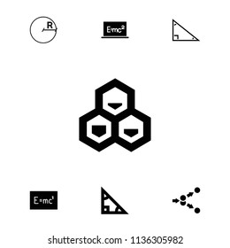 Formula icon. collection of 7 formula filled icons such as triangle, board with formulas, circle, chemical structure. editable formula icons for web and mobile.