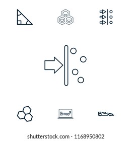 Formula icon. collection of 7 formula outline icons such as triangle, chemical structure, atom move, sport car. editable formula icons for web and mobile.