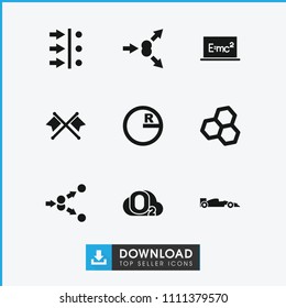 Formula icon. collection of 9 formula filled icons such as circle, chemical structure, sport car, crossed flags, atom move. editable formula icons for web and mobile.